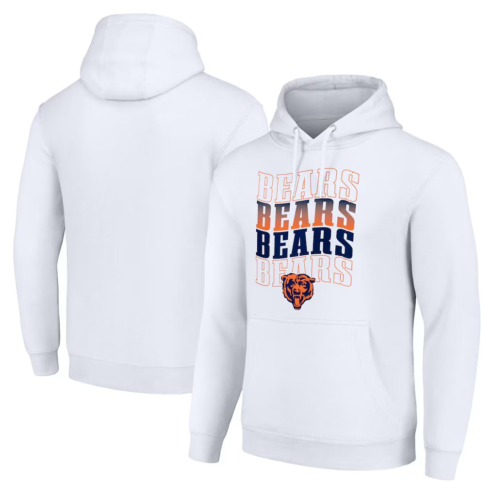 Men 2026 NFL Chicago Bears White Hoodie hooded style 02